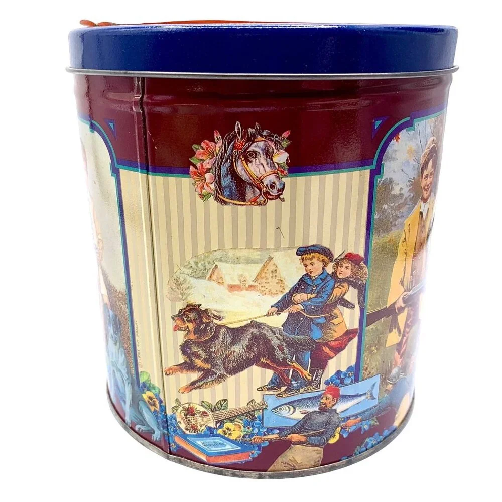 Baker's Estate Shortbread Cookies Food Tin Metal Storage Canister Victorian Chil